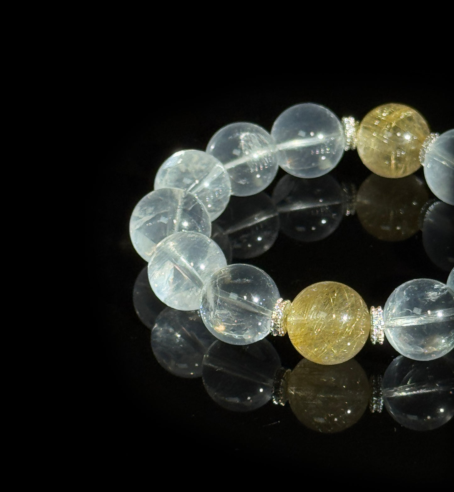 Harmony Duo: Crystal King & Golden Fortune Talisman Bracelet