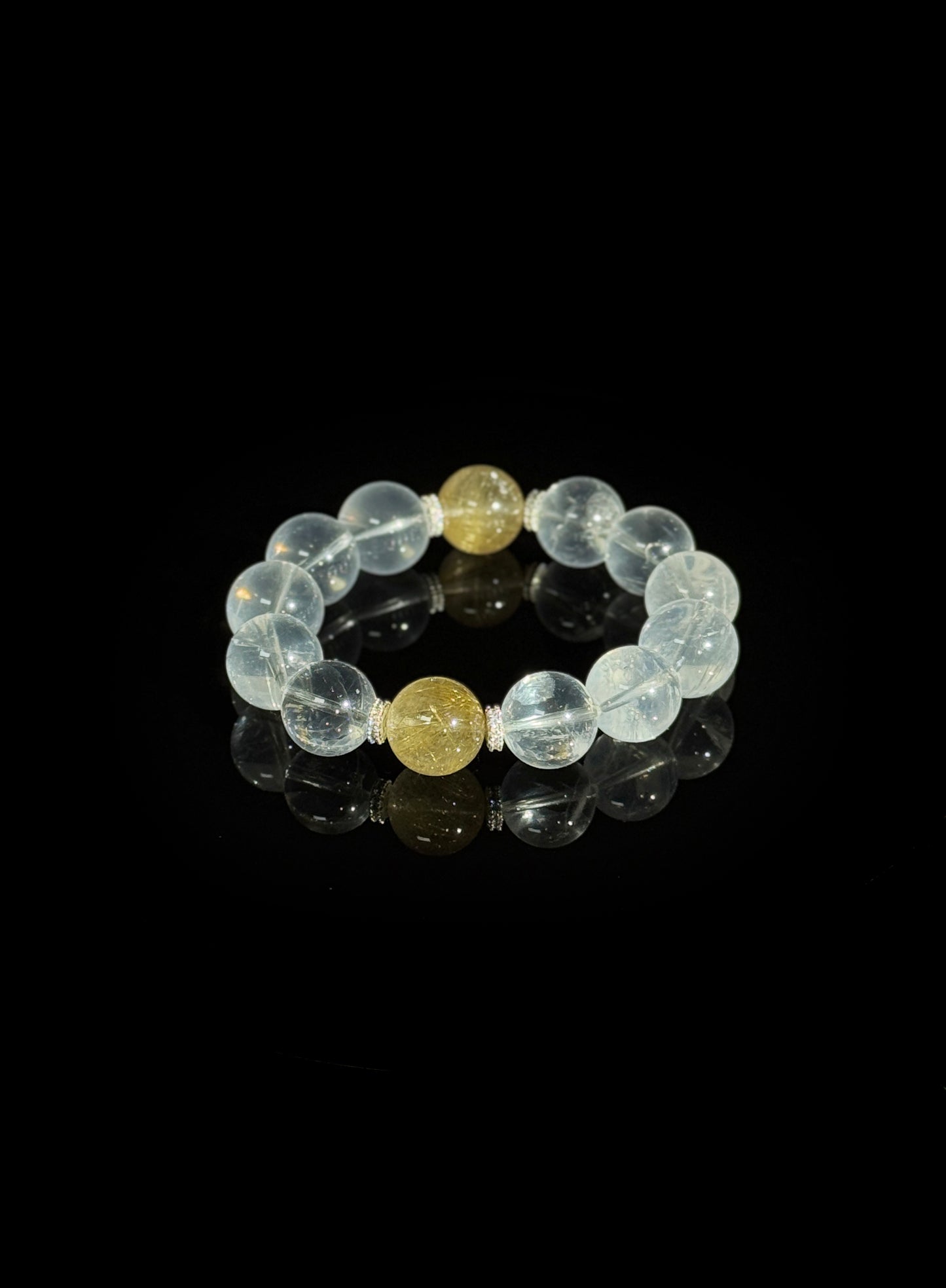 Harmony Duo: Crystal King & Golden Fortune Talisman Bracelet