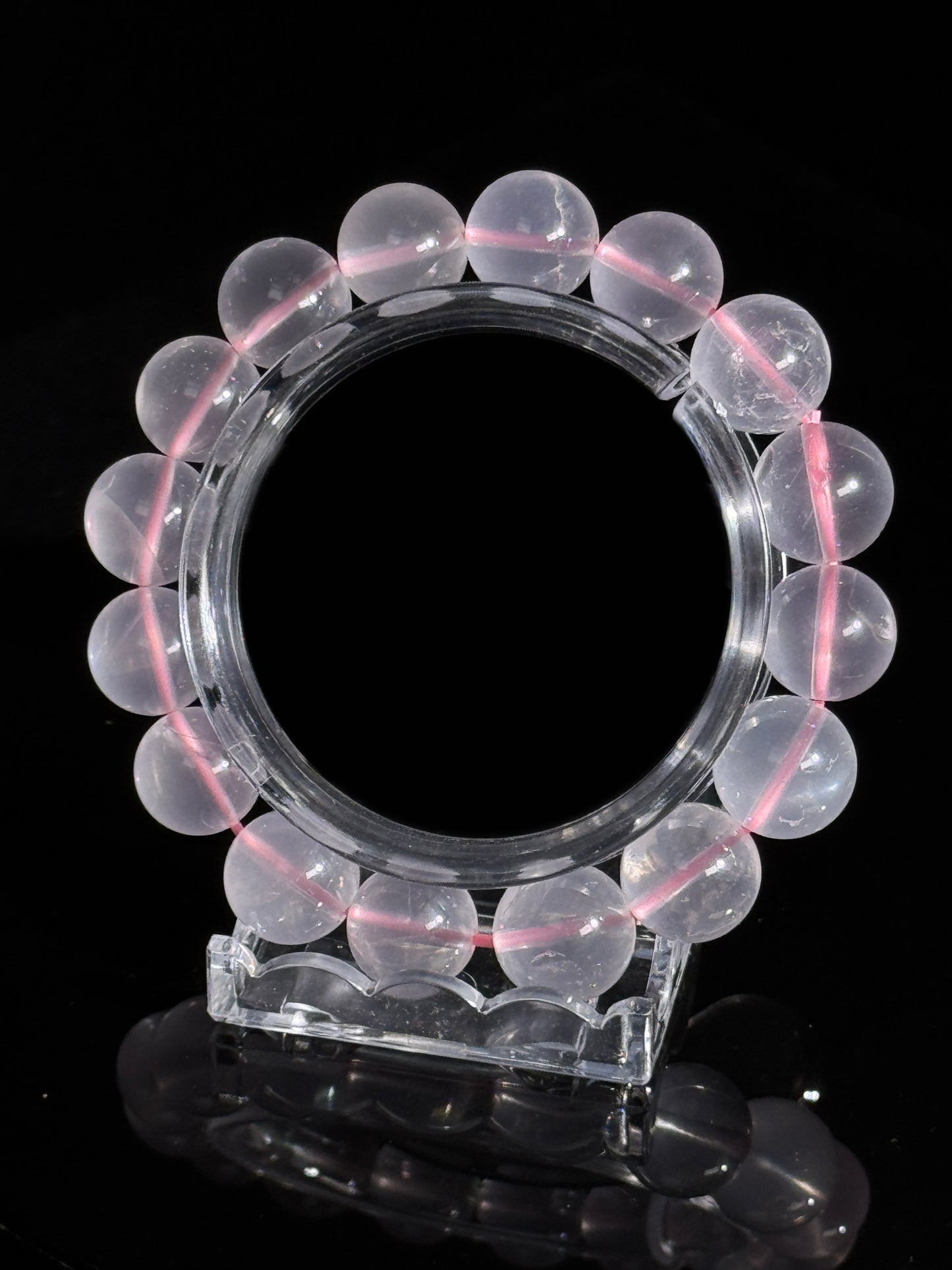 Icy Pink Quartz Mineral Bracelet