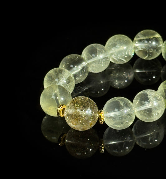 Harmony Duo: Lemon Citrine & Golden Rutilated Quartz Energy Bracelet