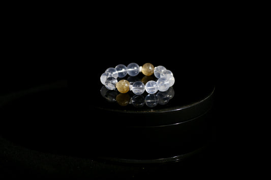 Harmony Duo: Crystal King & Golden Fortune Talisman Bracelet