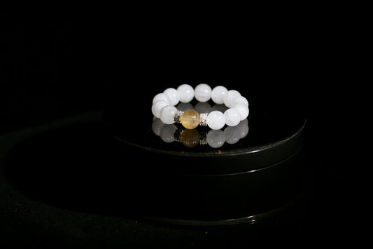 Harmony Duo: Pure Quartz & Golden Rutilated Quartz Energy Bracelet