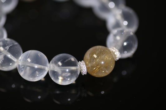 Harmony Duo: Crystal King & Golden Fortune Talisman Bracelet