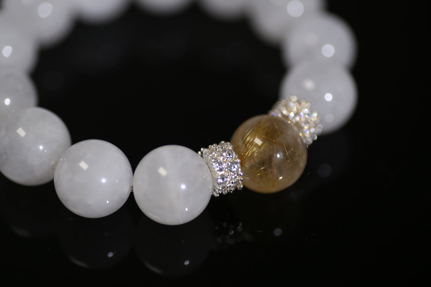 Harmony Duo: Pure Quartz & Golden Rutilated Quartz Energy Bracelet