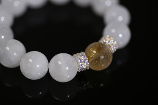 Harmony Duo: Pure Quartz & Golden Rutilated Quartz Energy Bracelet