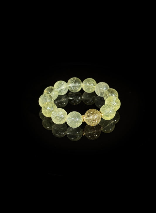 Harmony Duo: Lemon Citrine & Golden Rutilated Quartz Energy Bracelet