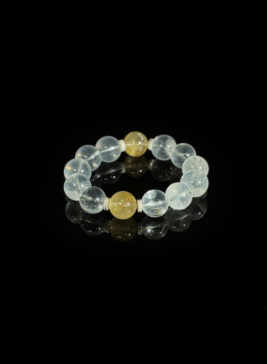 Harmony Duo: Crystal King & Golden Fortune Talisman Bracelet
